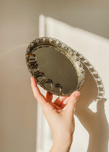 VINTAGE GOLD FILIGREE LIPSTICK VANITY TRAY