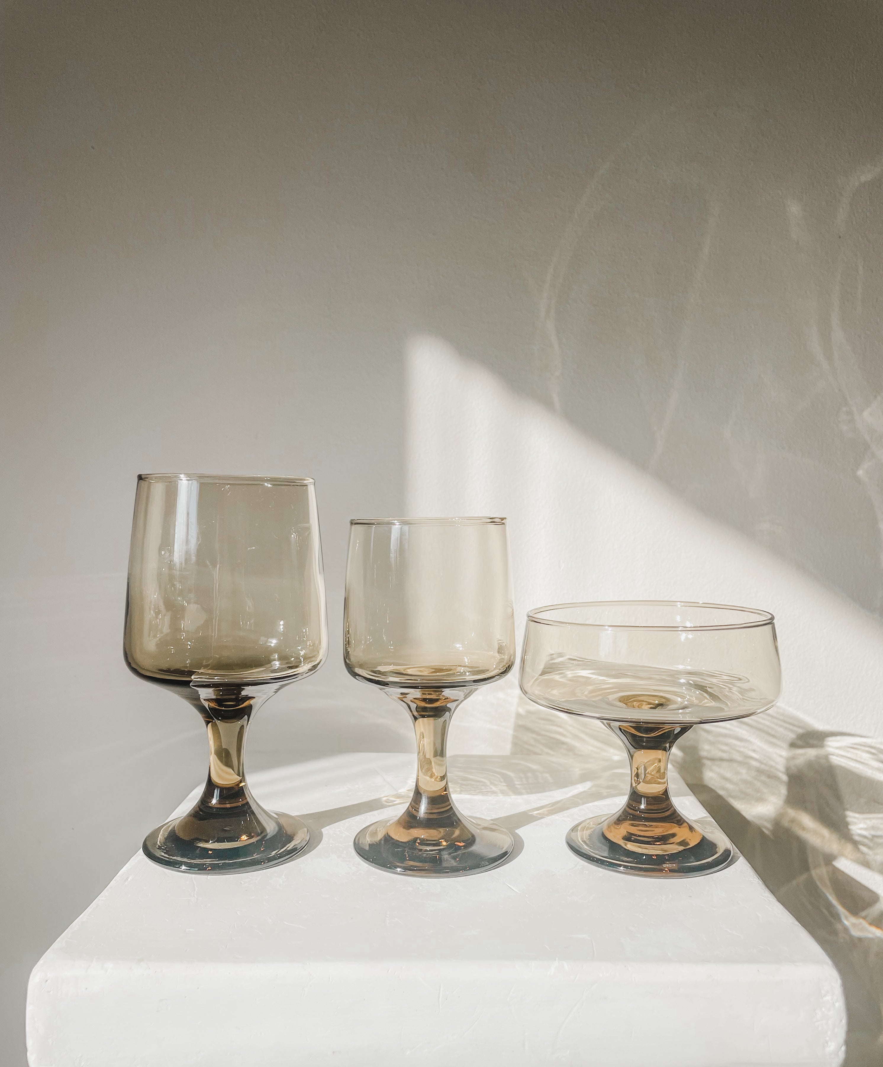 MCM LIBBEY SMOKED RED WINE GLASSES