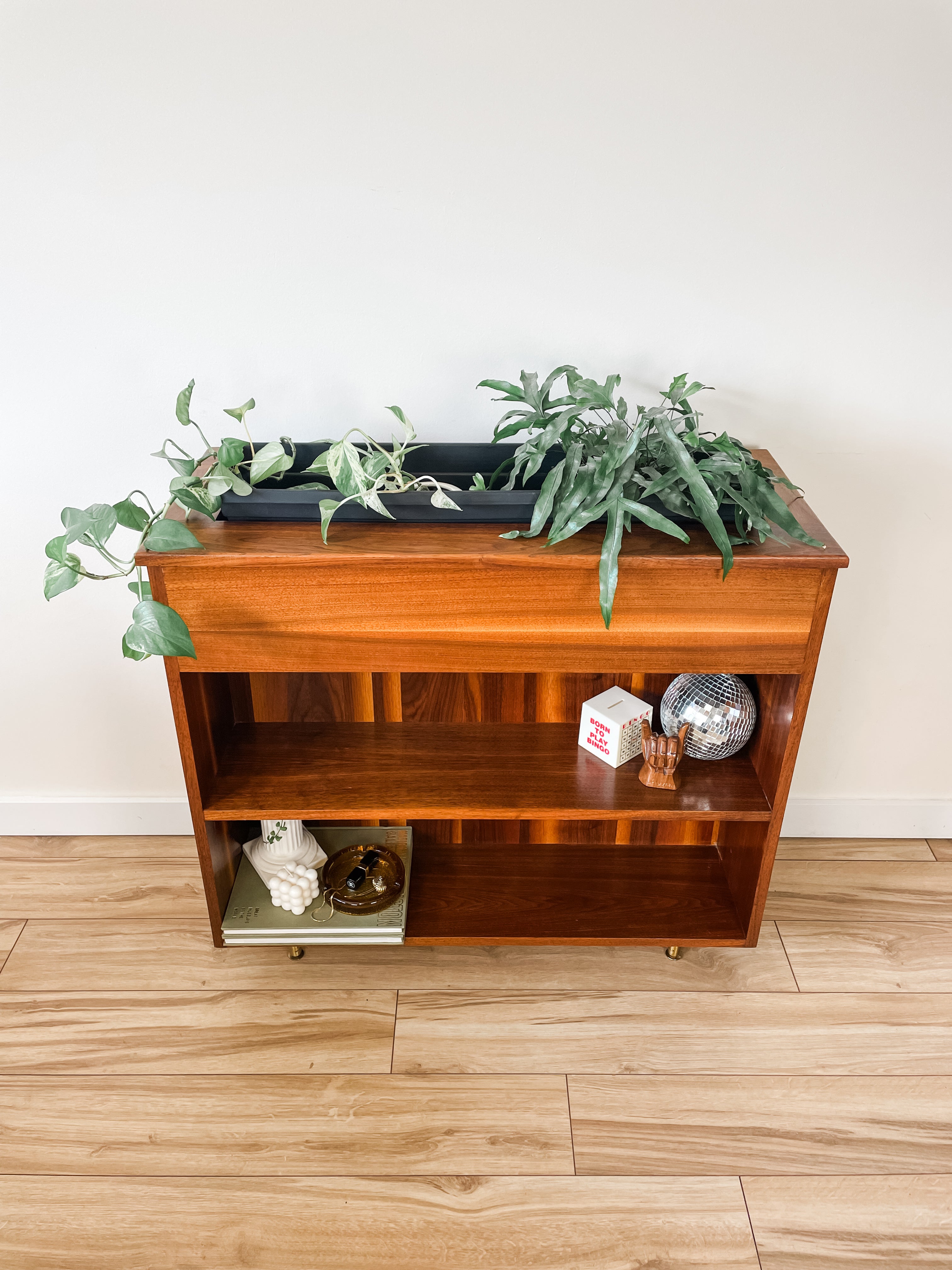 VINTAGE MID CENTURY ROOM DIVIDER PLANTER CABINET