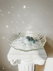 VINTAGE GLASS SHELL FRUIT BOWL