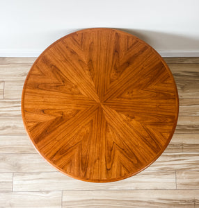 REFINISHED MID CENTURY TEAK STARBURST COFFEE TABLE