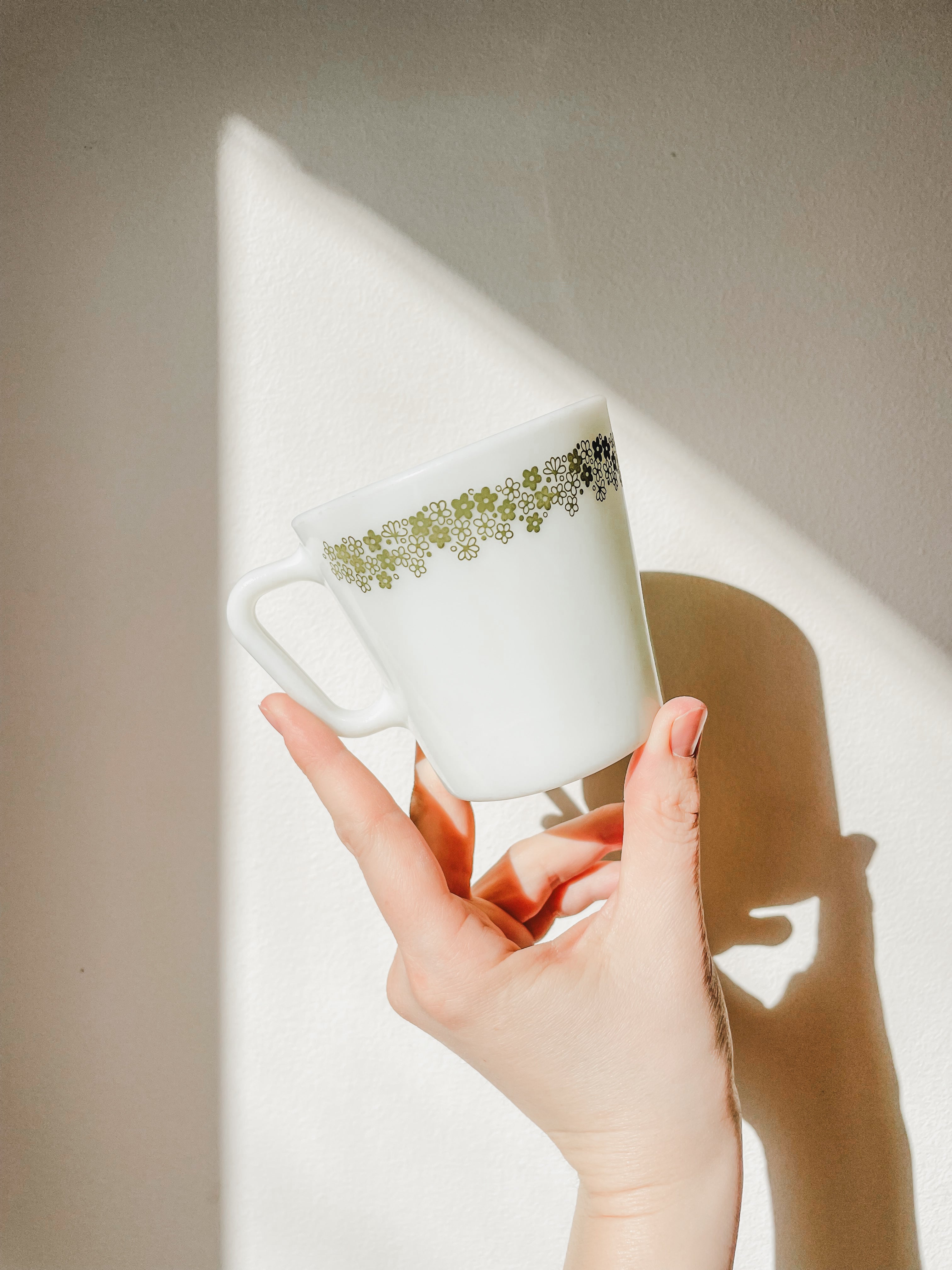 VINTAGE PYREX 'SPRING BLOSSOM' MUGS