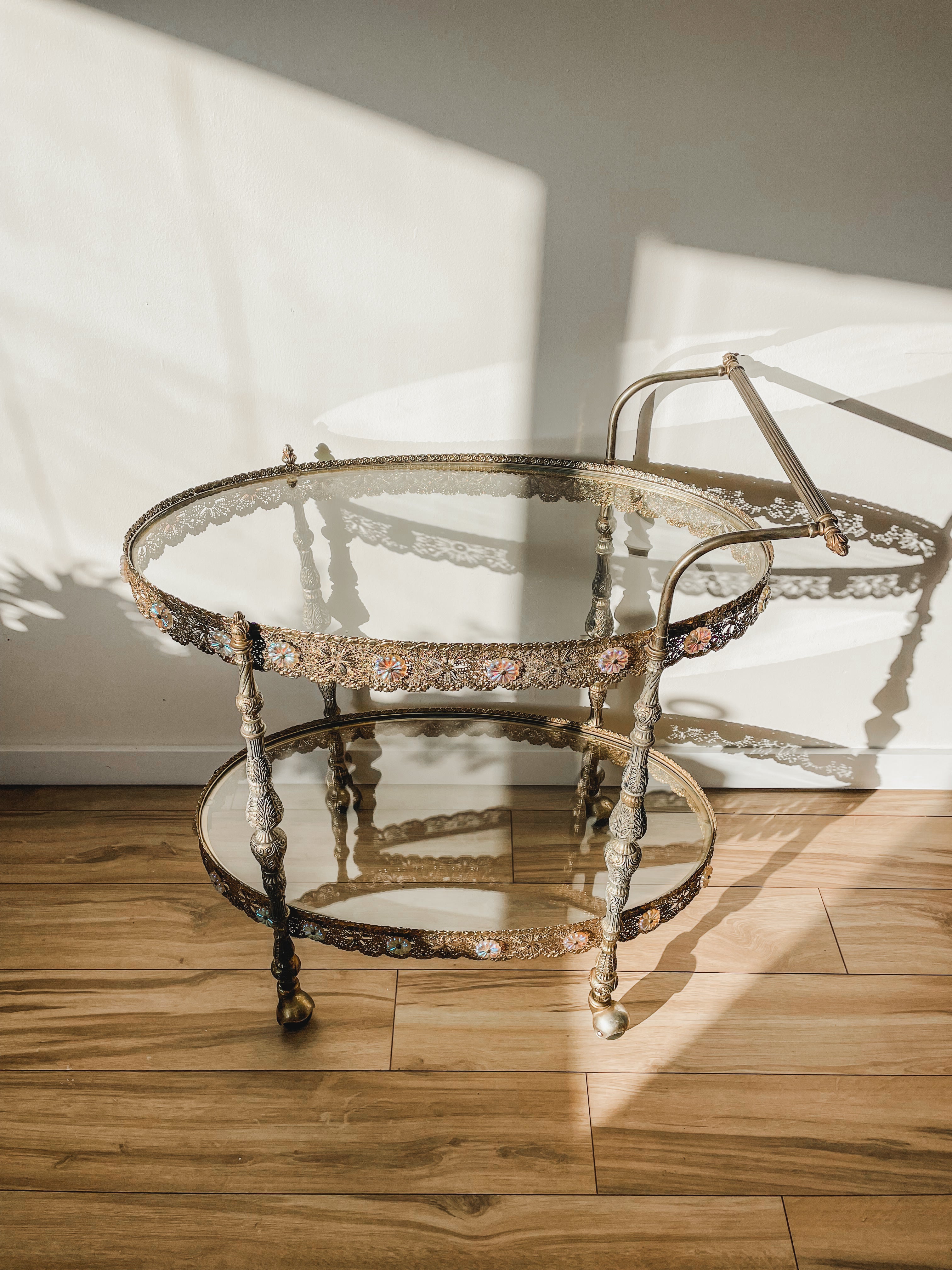 MID CENTURY ‘NEOCLASSICAL’ BAR CART