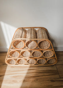 VINTAGE RATTAN+WICKER WINE RACK