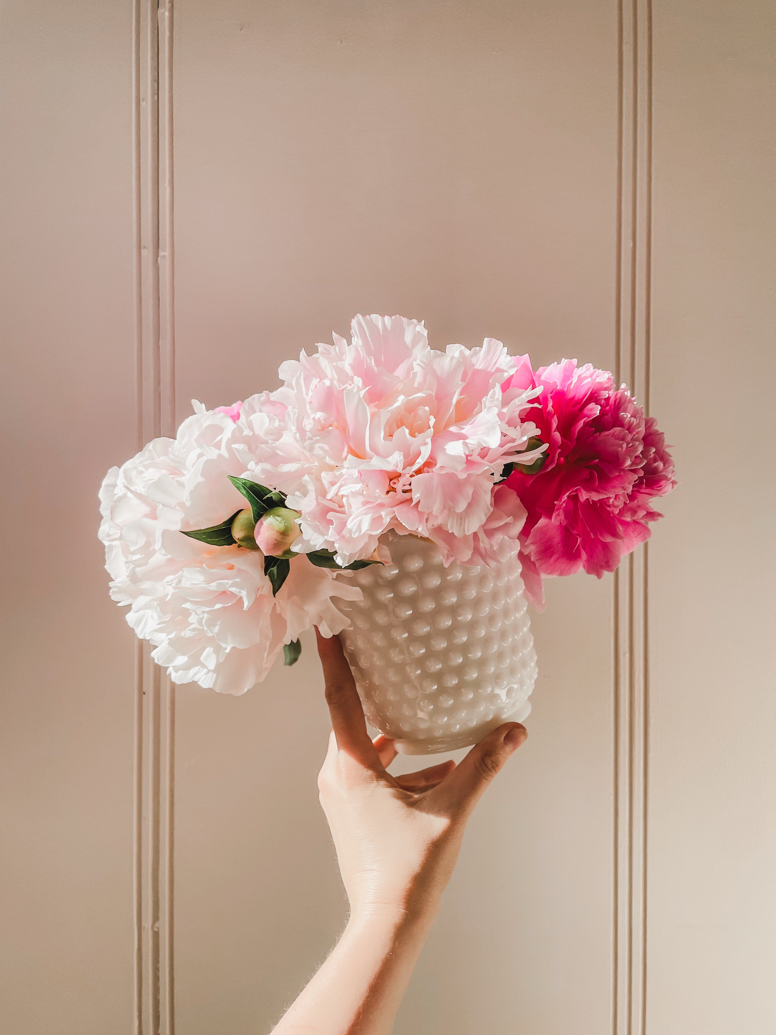 FIRE KING MILK GLASS HOBNAIL PLANTER