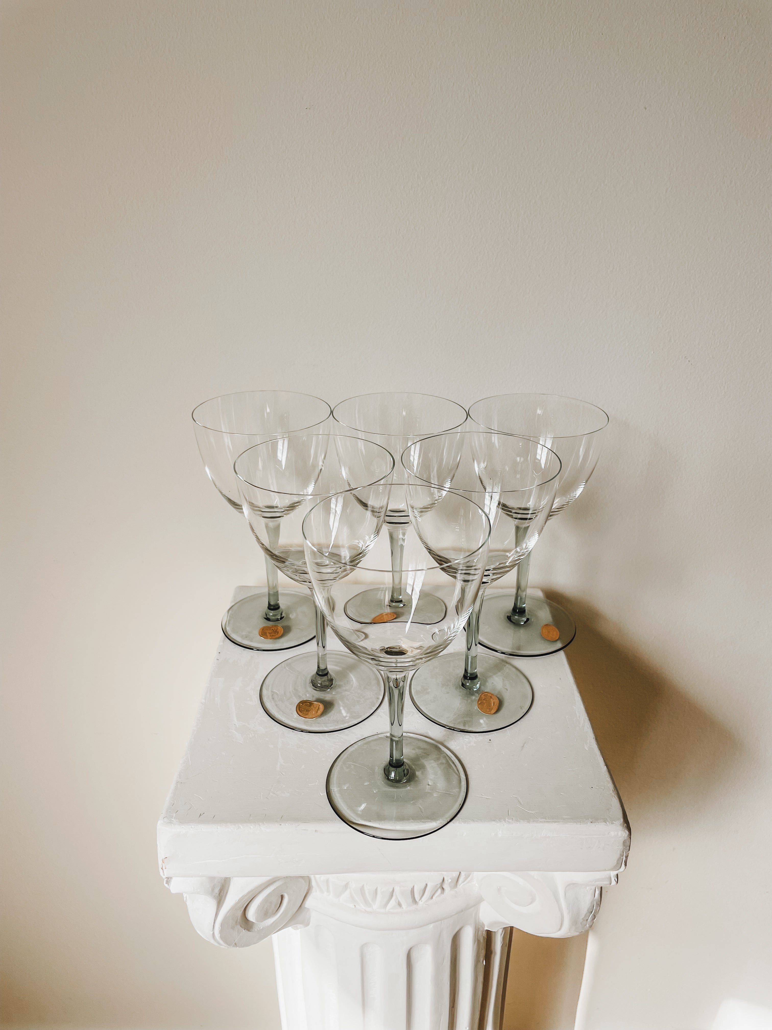 VINTAGE BOHEMIA CRYSTAL WINE GLASSES