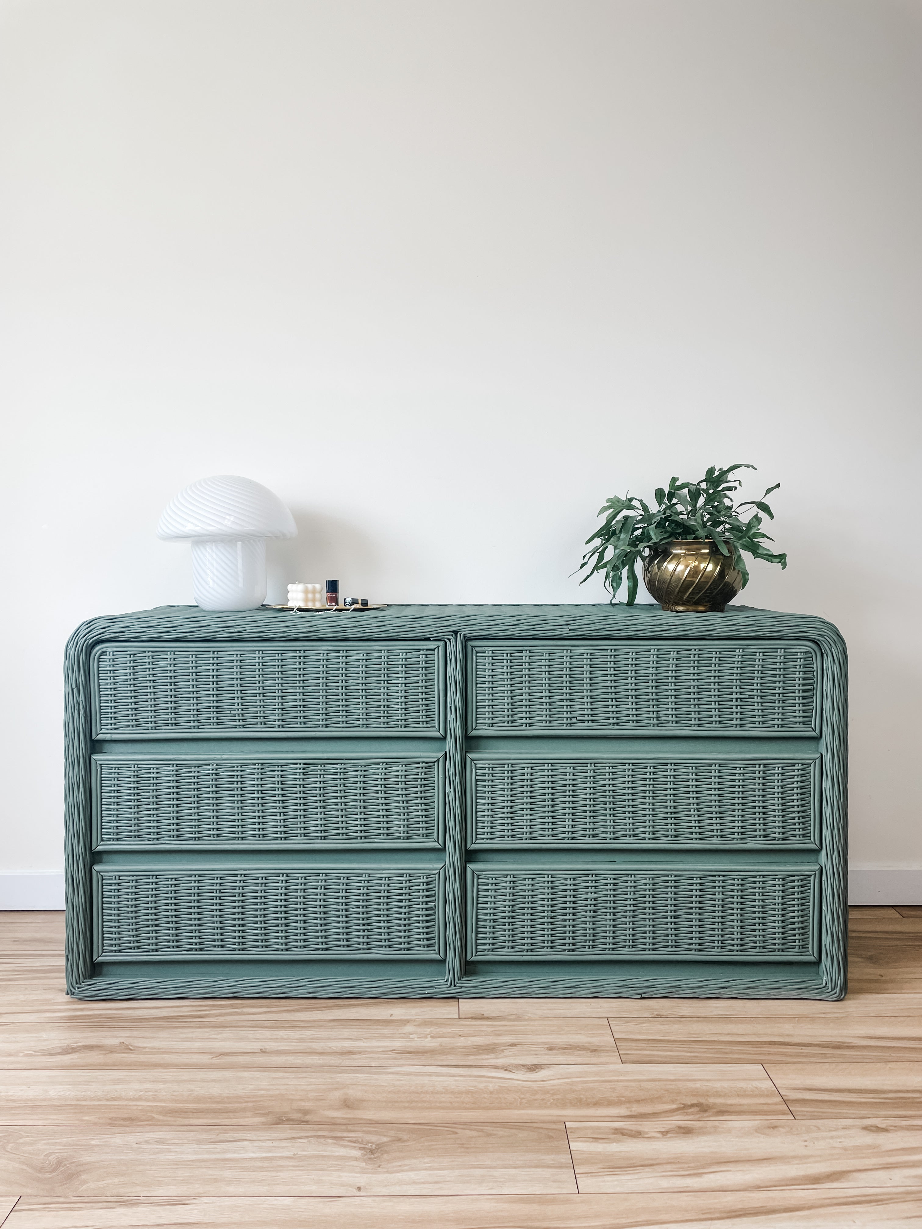 REFINISHED WICKER DRESSER