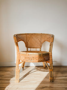 MID CENTURY CANE+RATTAN ARMCHAR