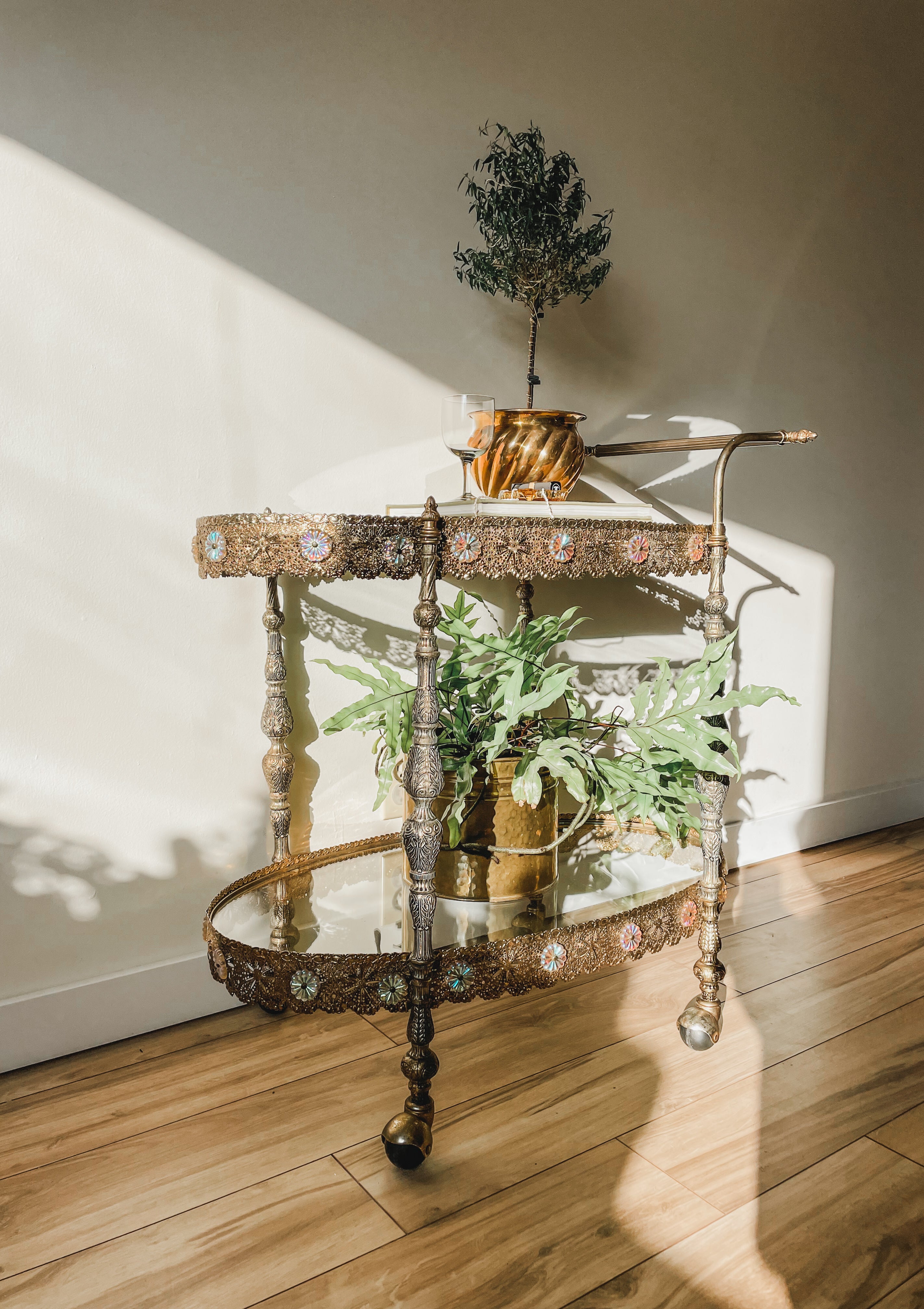 MID CENTURY ‘NEOCLASSICAL’ BAR CART