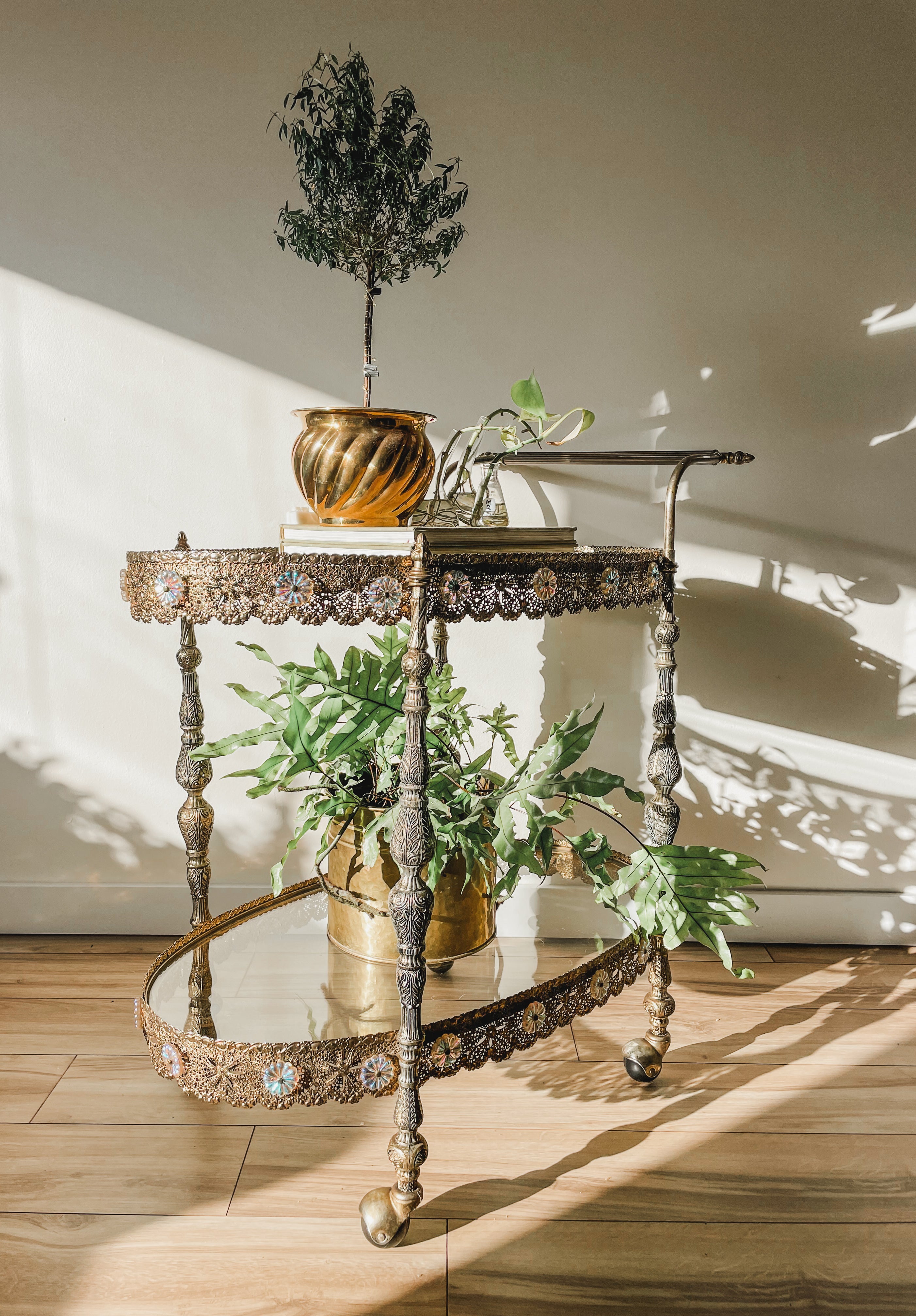 MID CENTURY ‘NEOCLASSICAL’ BAR CART