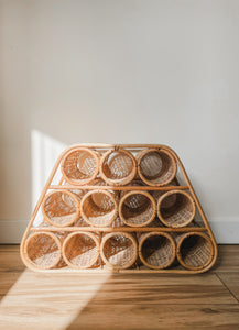 VINTAGE RATTAN+WICKER WINE RACK