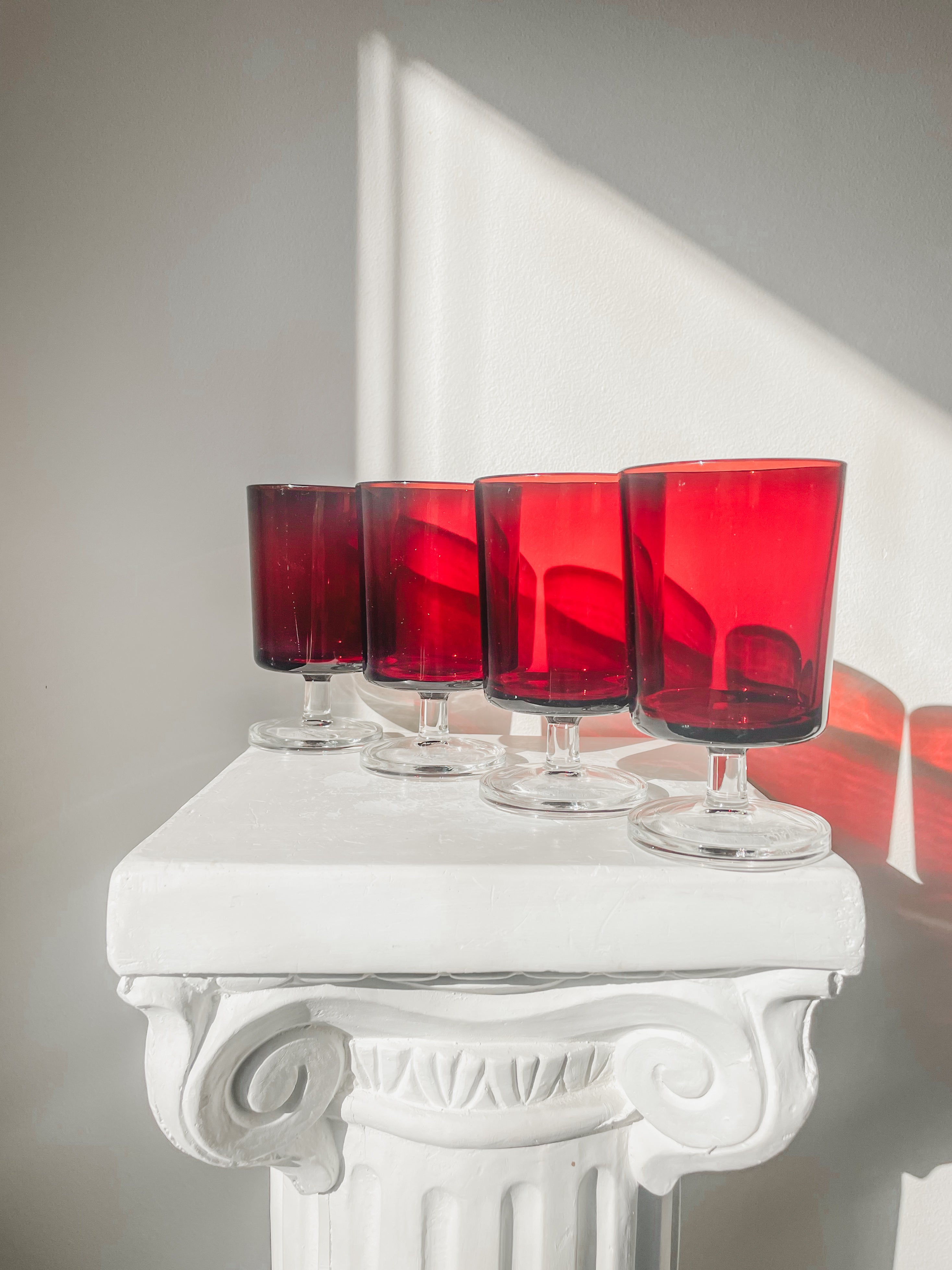 LUMINARC ‘RUBY RED’ COCKTAIL GLASSES