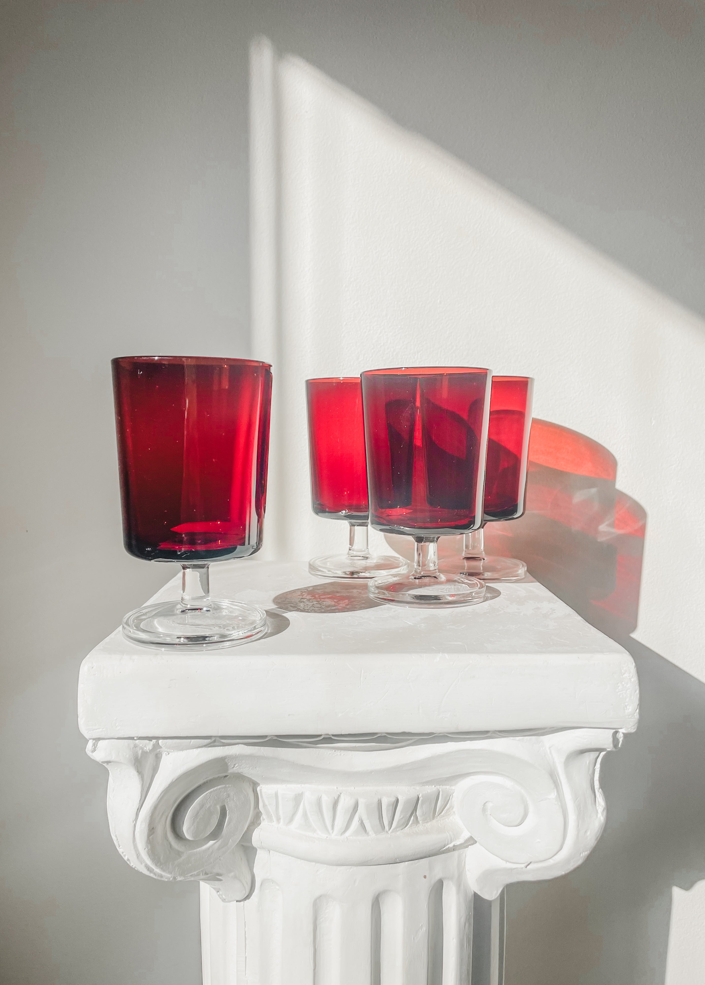 LUMINARC ‘RUBY RED’ COCKTAIL GLASSES