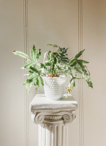 FIRE KING MILK GLASS HOBNAIL PLANTER