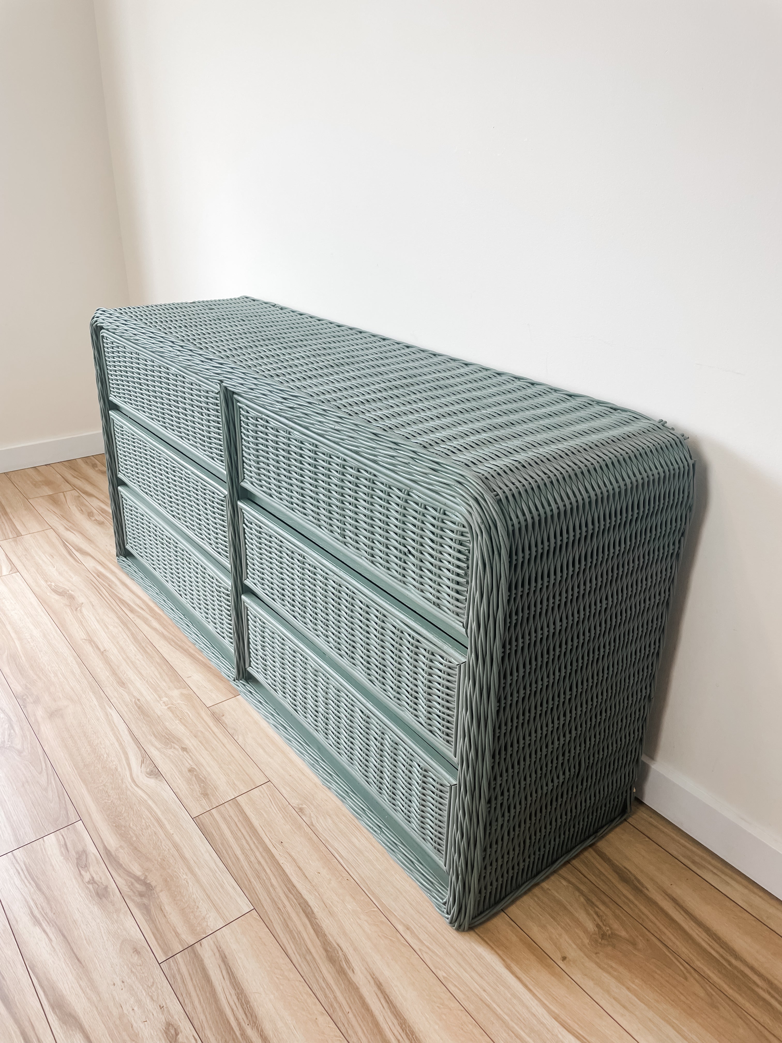 REFINISHED WICKER DRESSER