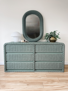 REFINISHED WICKER DRESSER