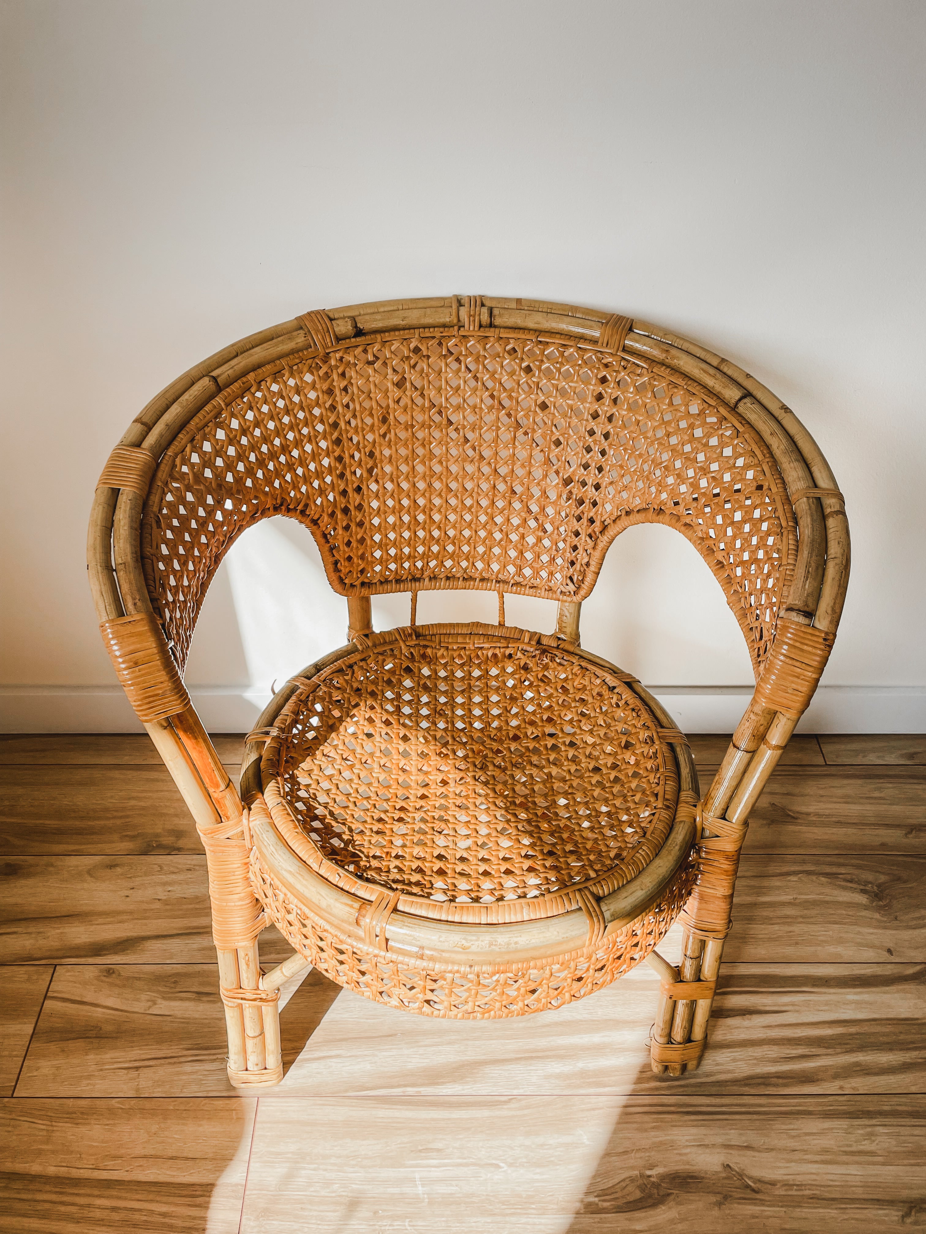 MID CENTURY CANE+RATTAN ARMCHAR