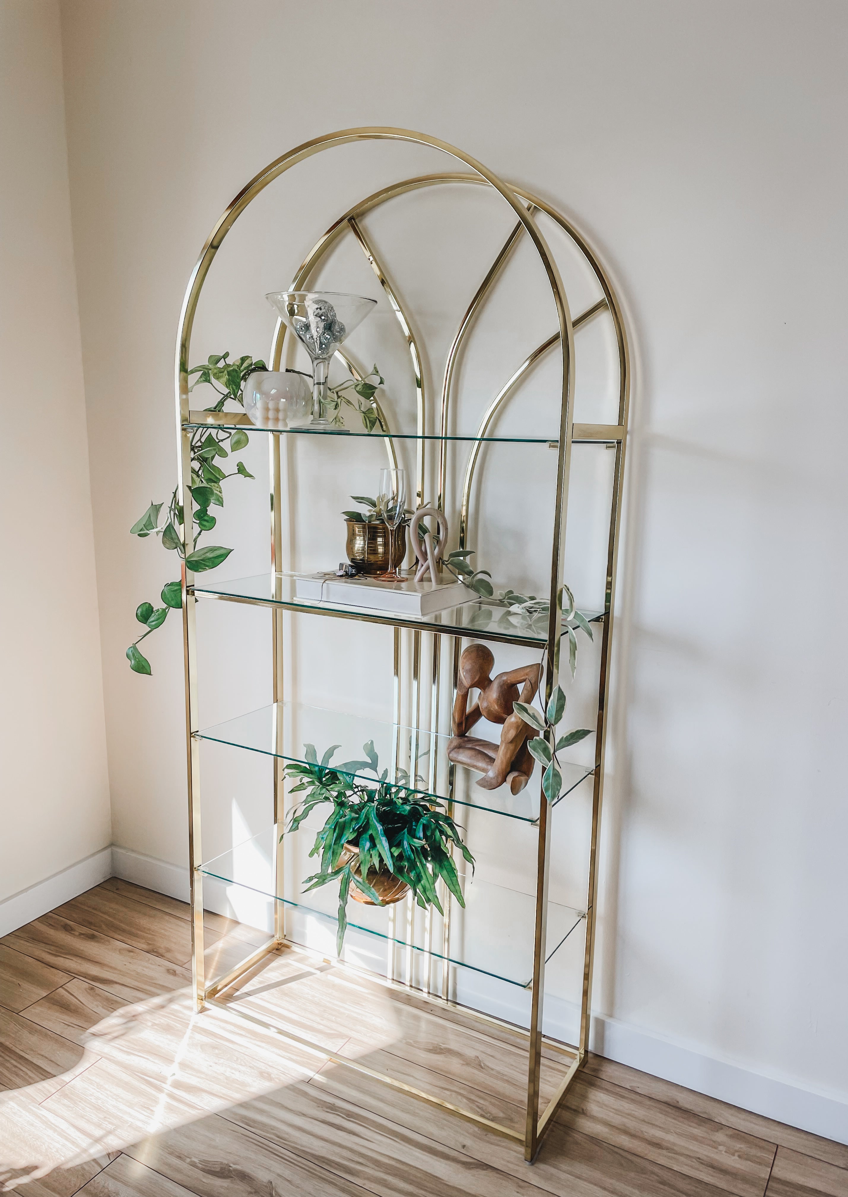 VINTAGE BRASS ARCH SHELF