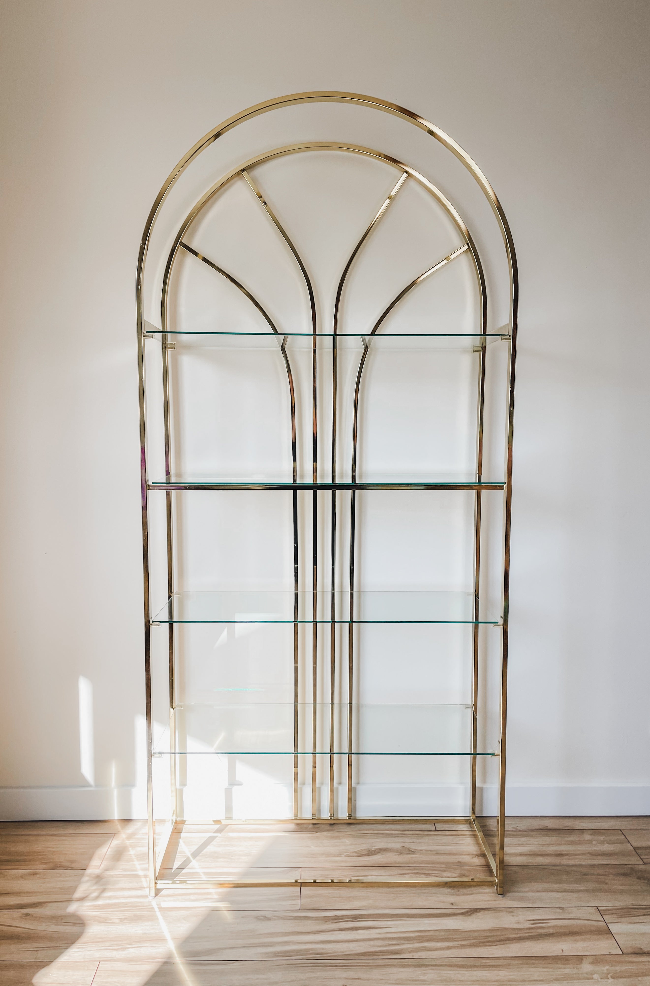 VINTAGE BRASS ARCH SHELF