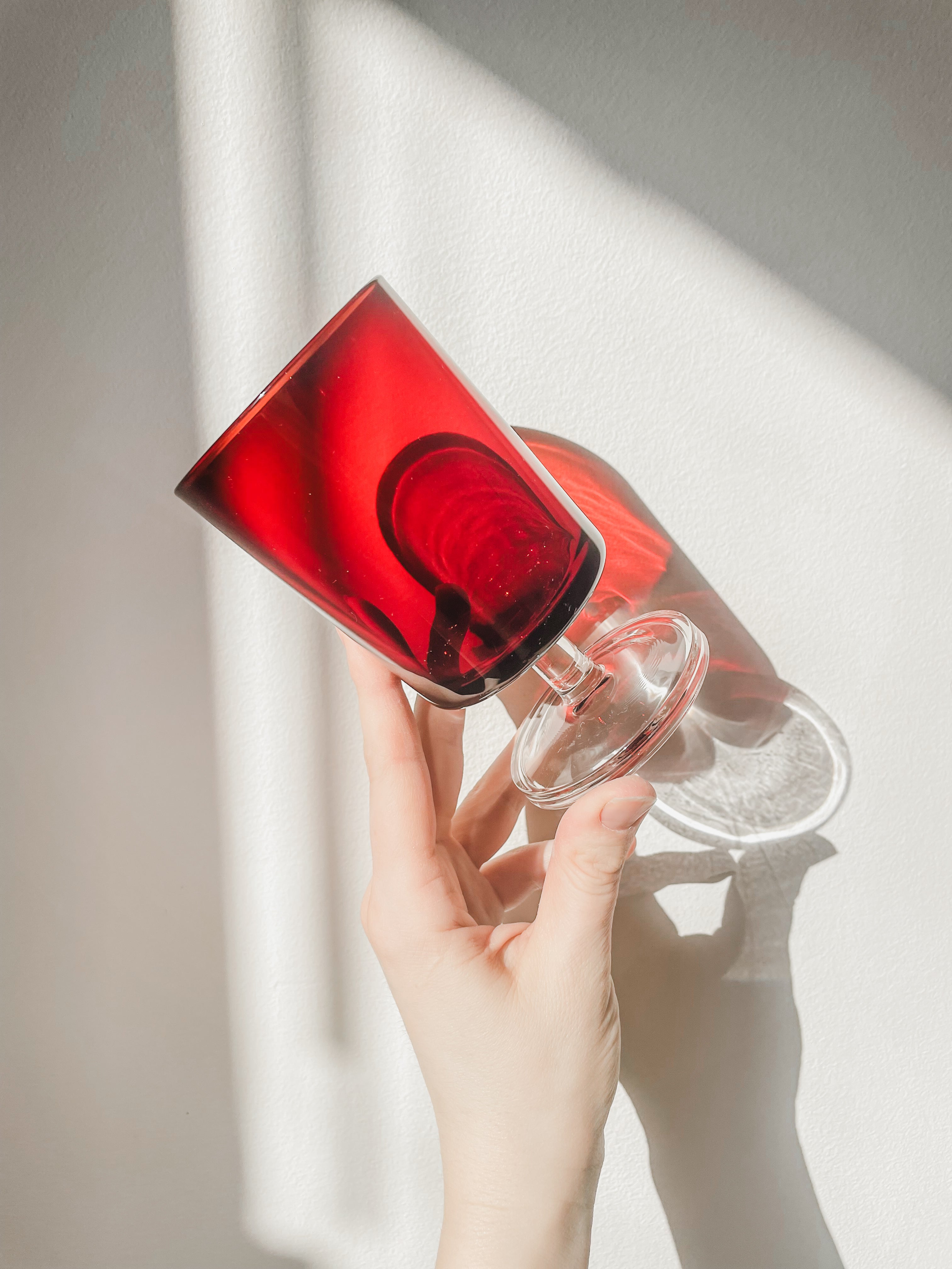 LUMINARC ‘RUBY RED’ COCKTAIL GLASSES