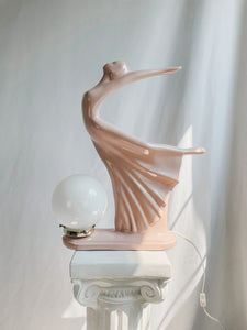 ART DECO REVIVAL CERAMIC PINK LADY LAMP