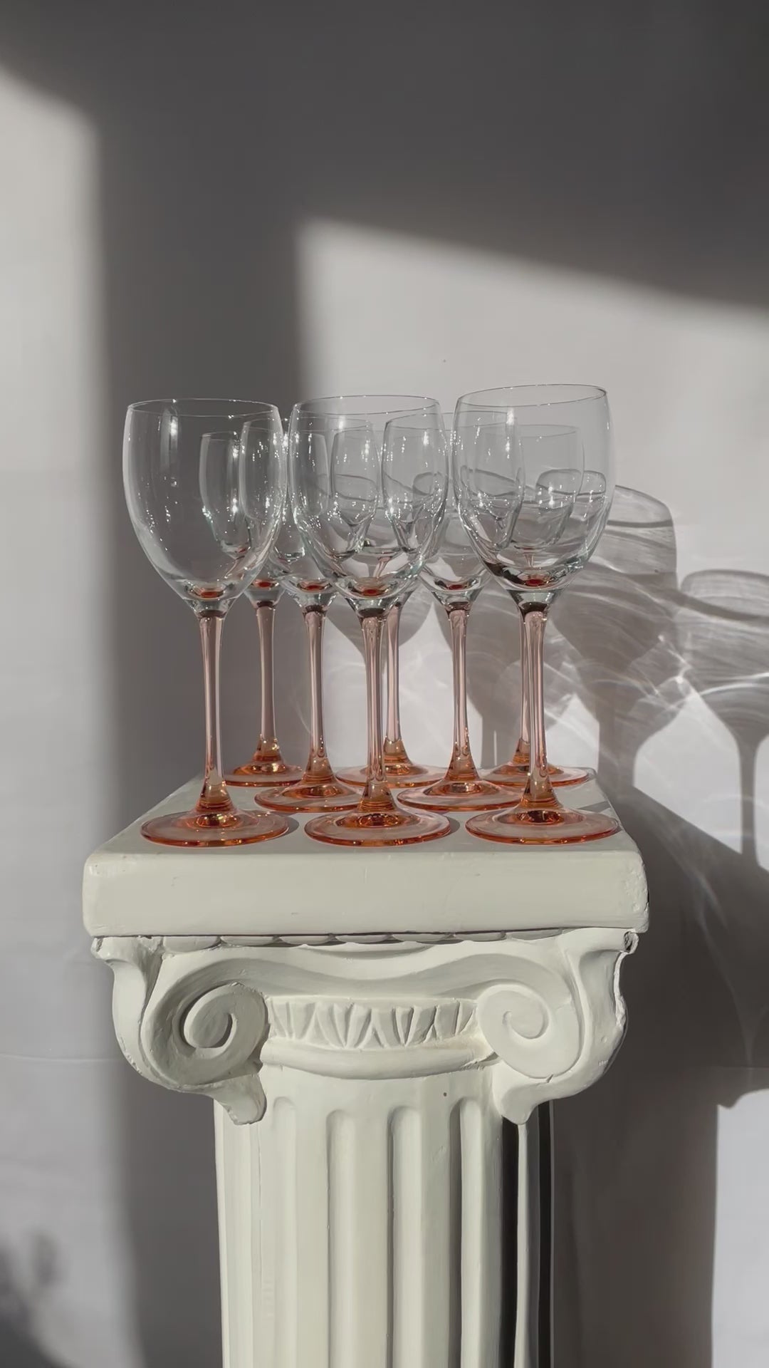 LUMINARC PINK STEM WINE GLASSES