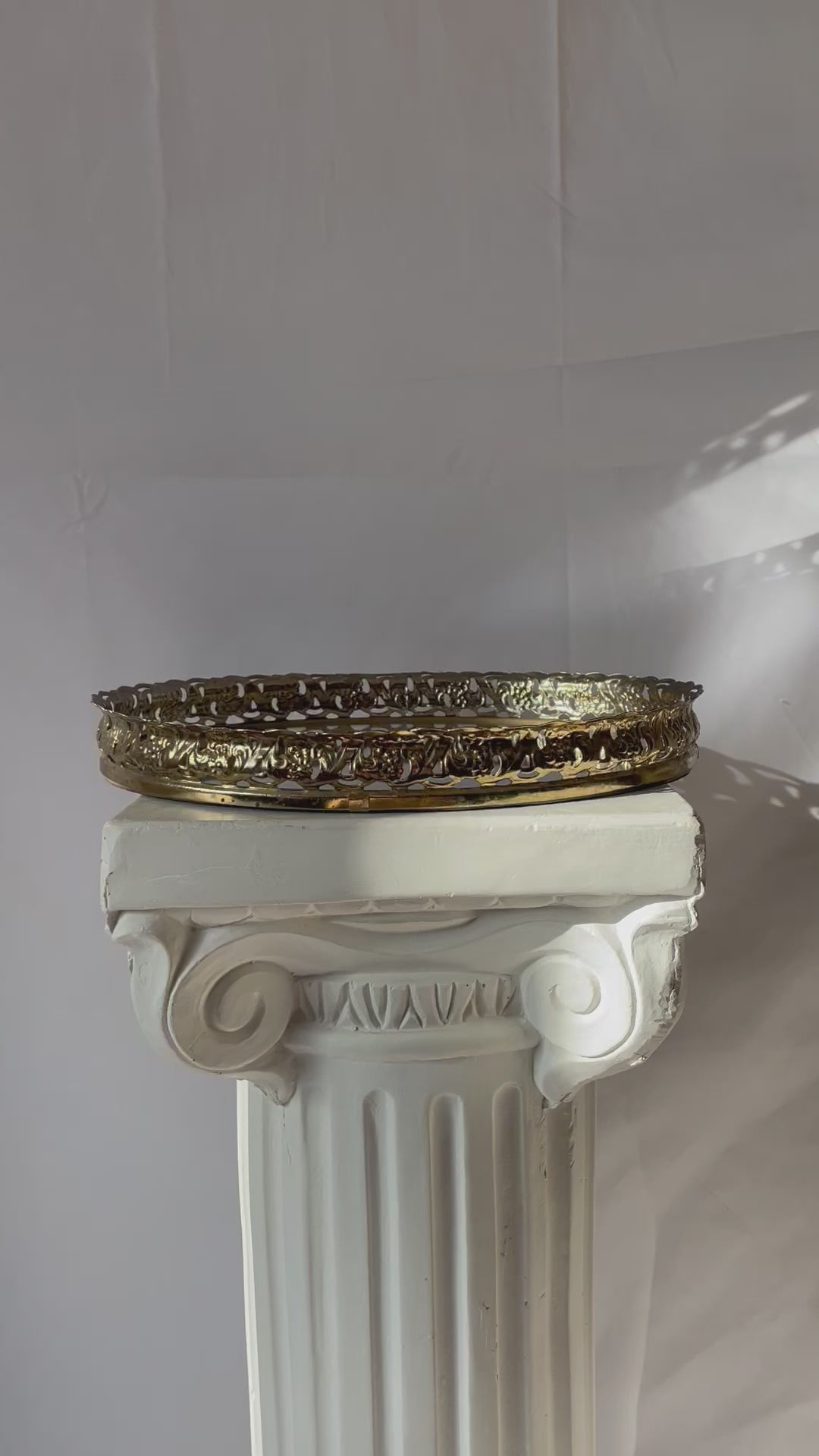 VINTAGE BRASS FILIGREE VANITY TRAY