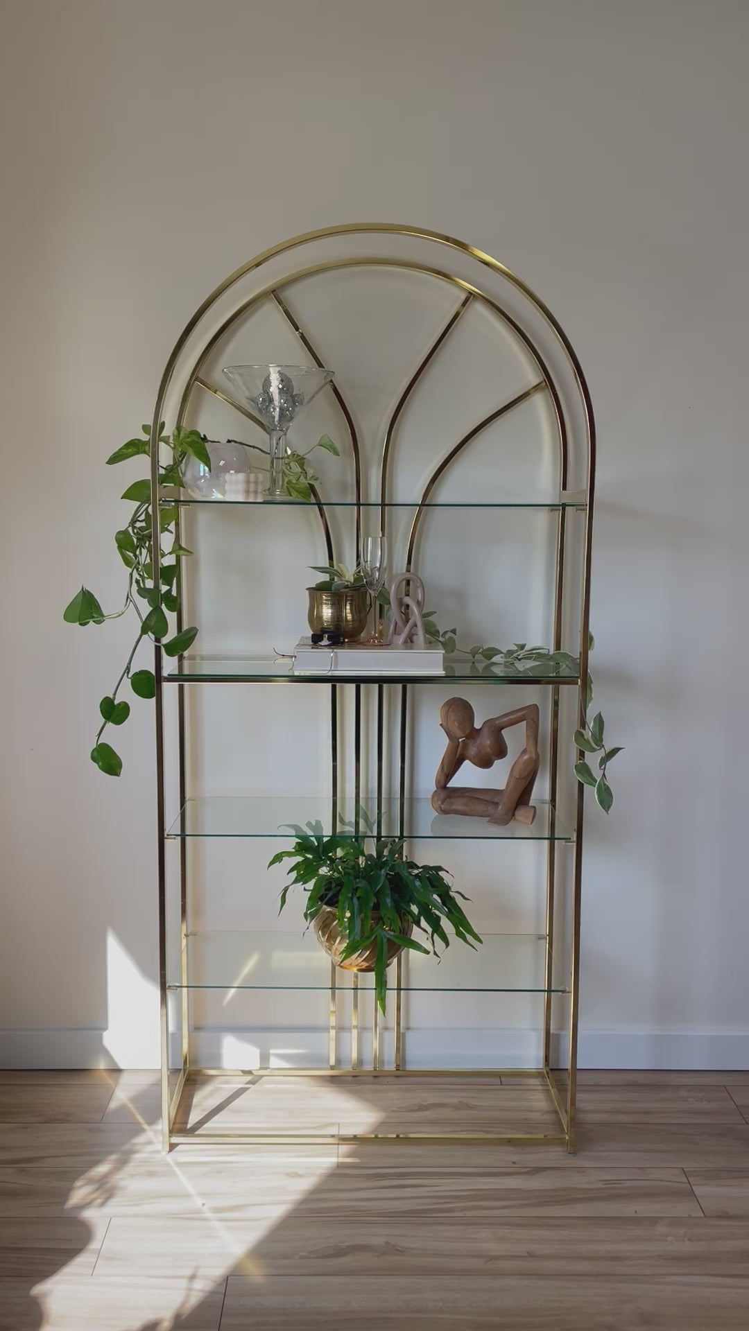 VINTAGE BRASS ARCH SHELF