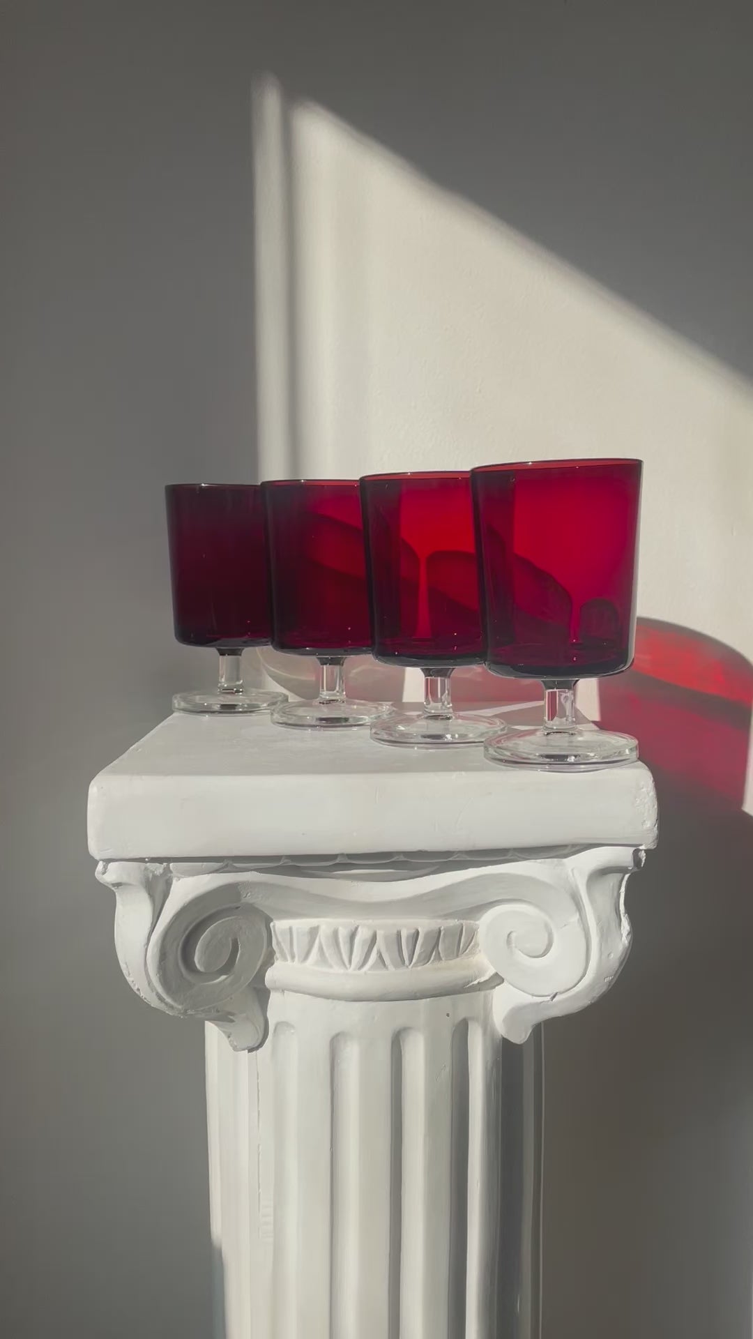 LUMINARC ‘RUBY RED’ COCKTAIL GLASSES