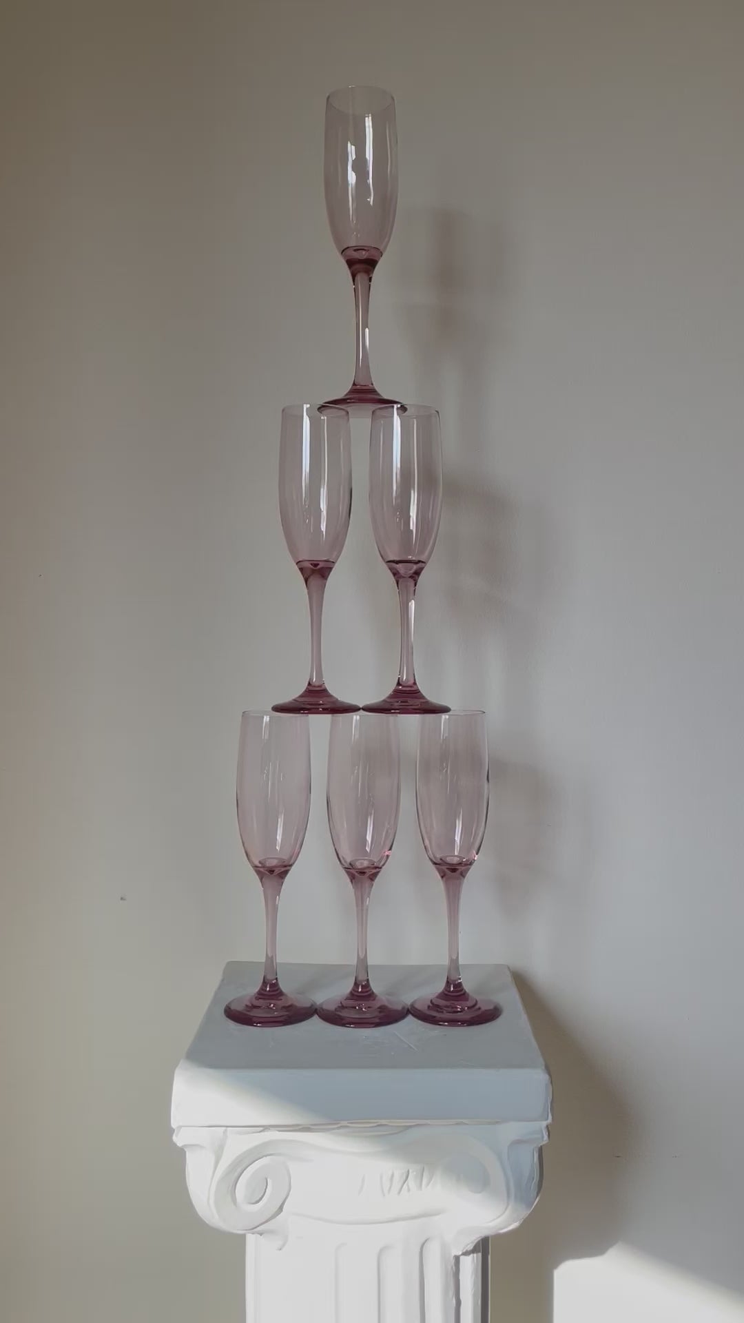 VINTAGE LIBBEY PINK PREMIER CHAMPAGNE FLUTES